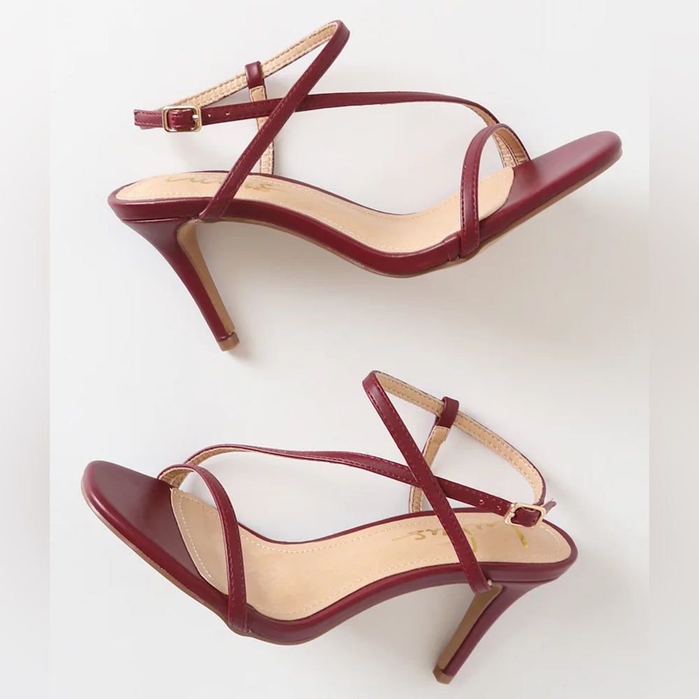 8.5-Lulus Dannay Wine High Heel Sandals - Picture 3 of 5